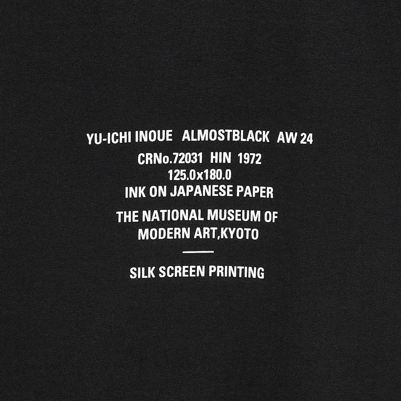 YUICHI INOUE HIN TEE SHIRT BLACK