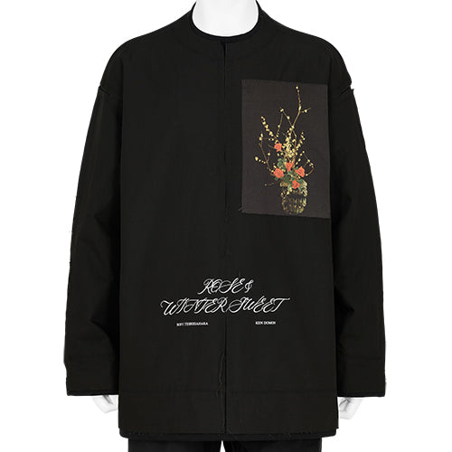 SOFU TESHIGAHARA PRINT SHIRT LAYER SWEAT BLACK