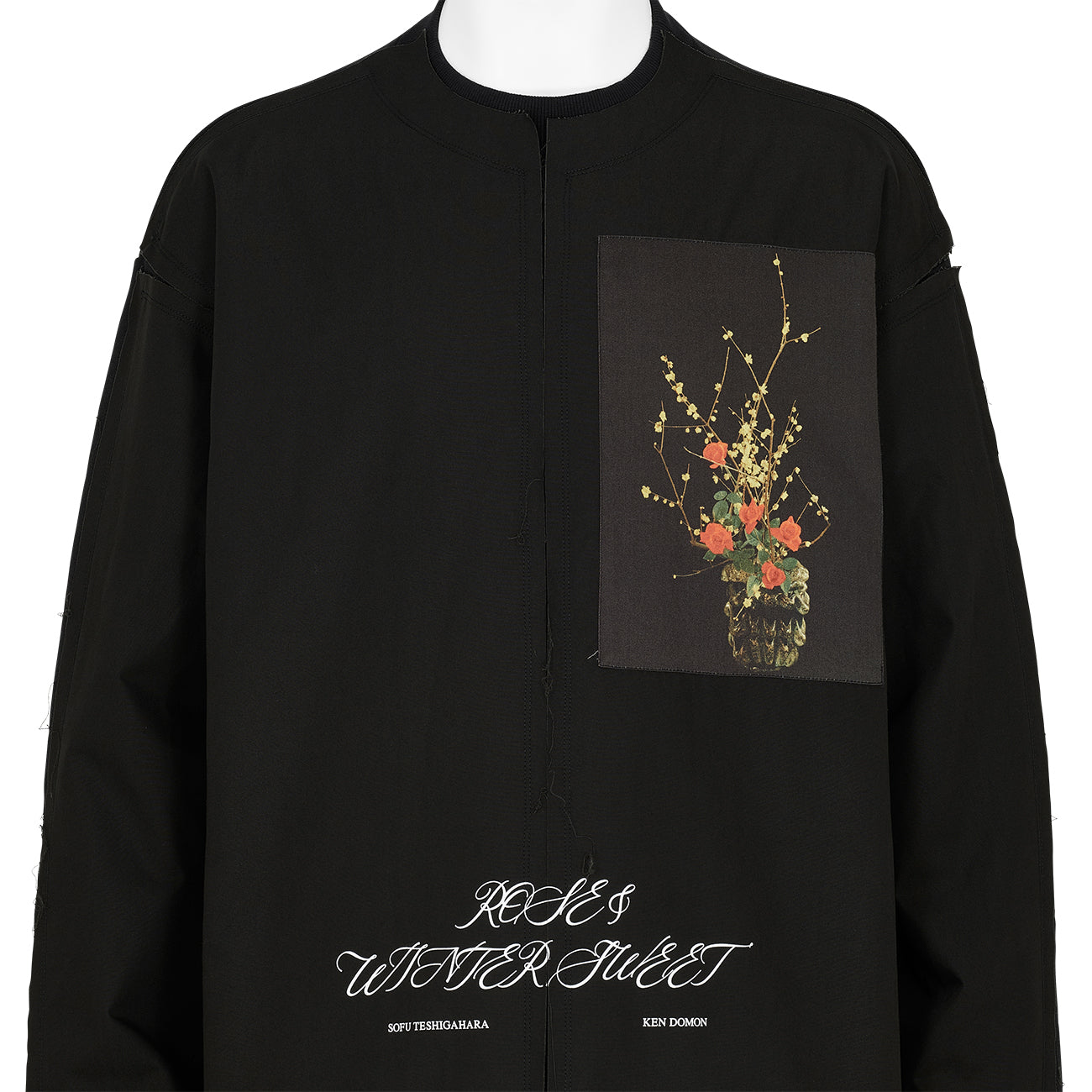 SOFU TESHIGAHARA PRINT SHIRT LAYER SWEAT BLACK
