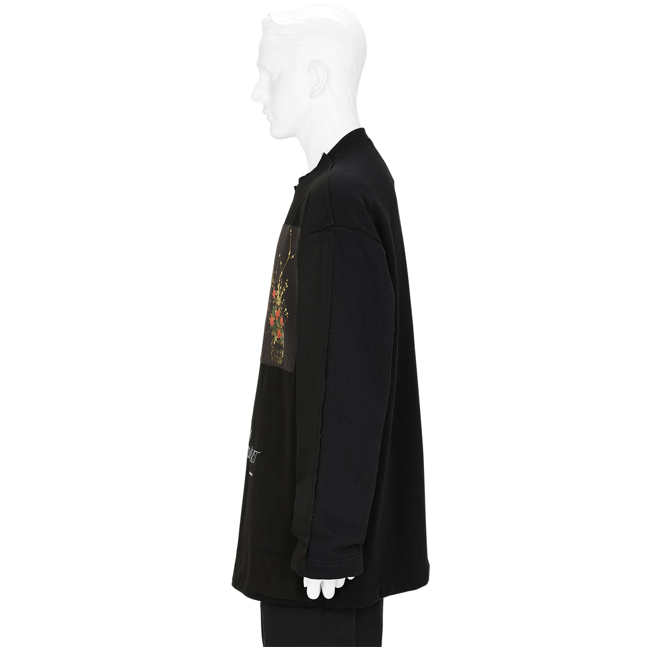 SOFU TESHIGAHARA PRINT SHIRT LAYER SWEAT BLACK