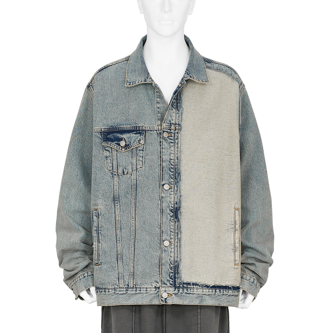 ASYMMETRY DENIM JACKET INDIGO