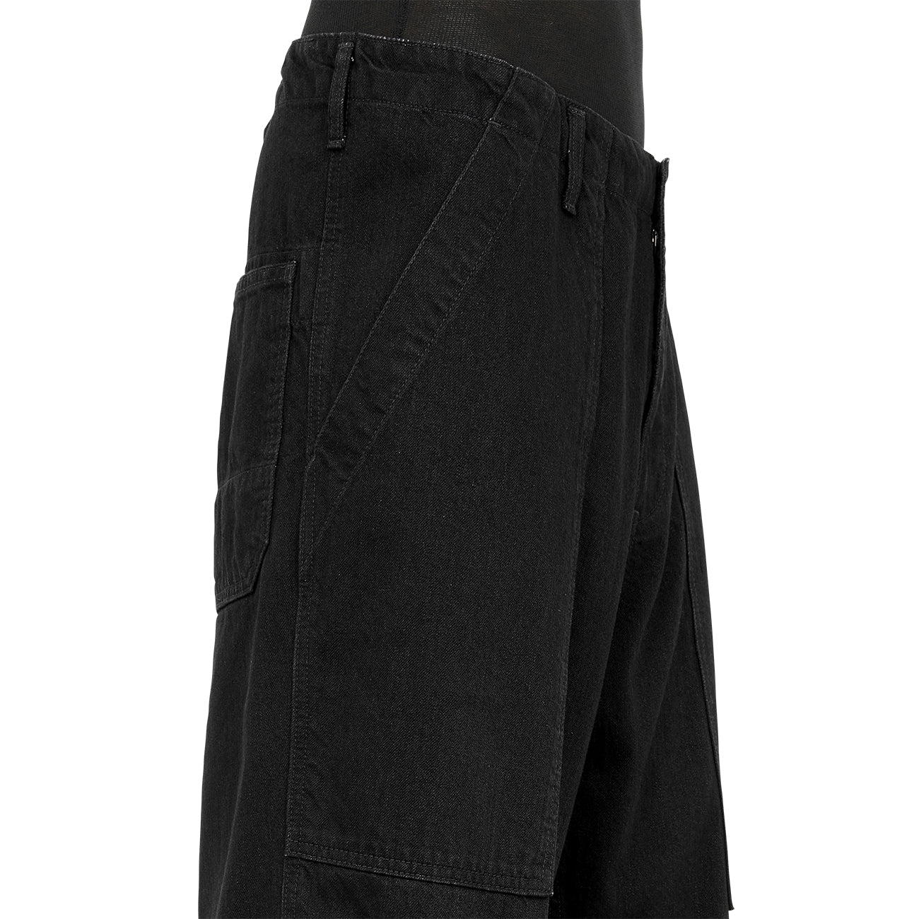 BLACK DENIM BAKER PANTS BLACK