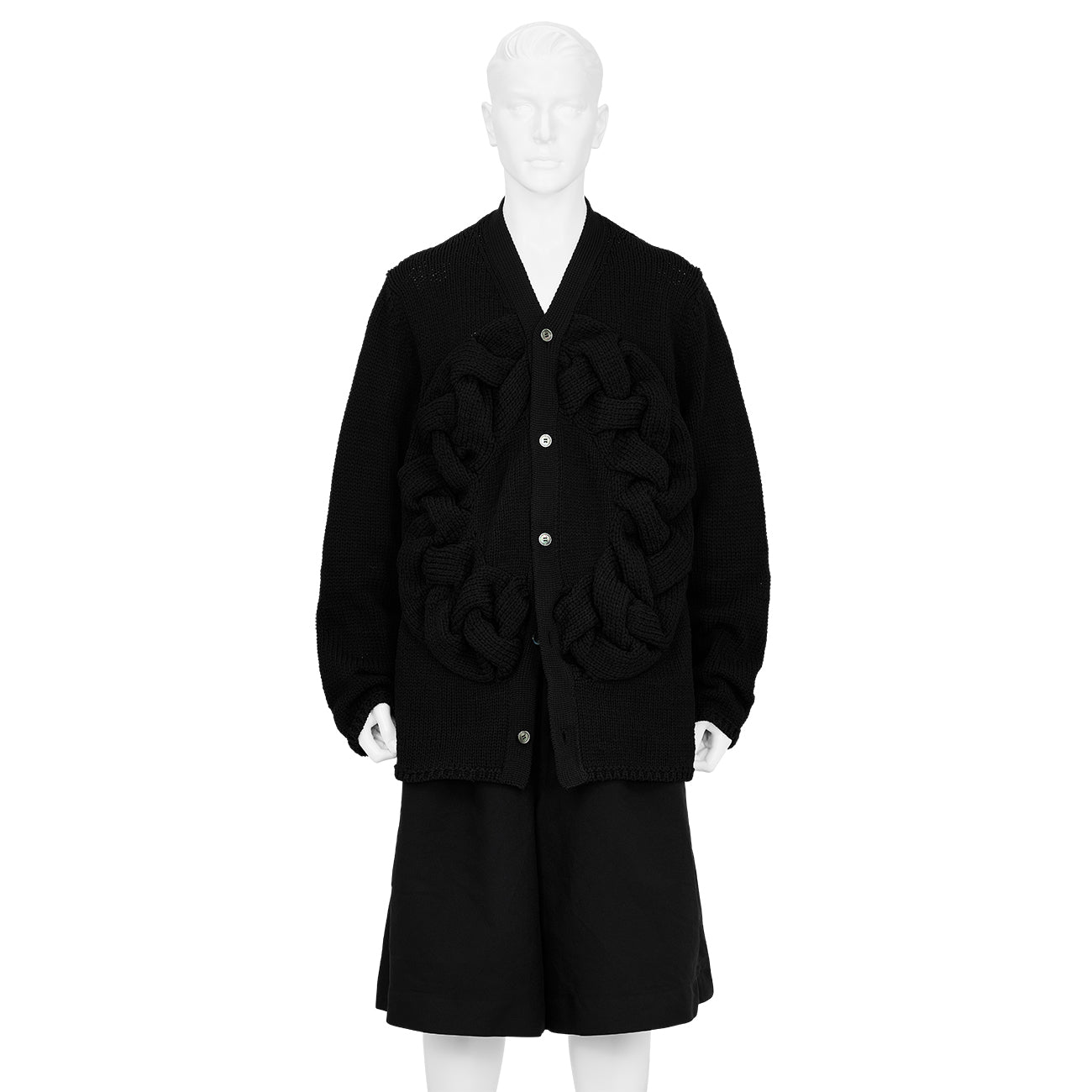 CIRCLE CABLE CARDIGAN BLACK