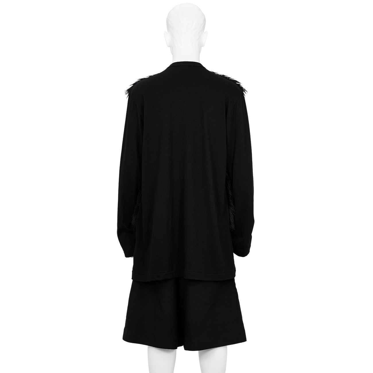 FAKE FUR L/S TEE BLACK