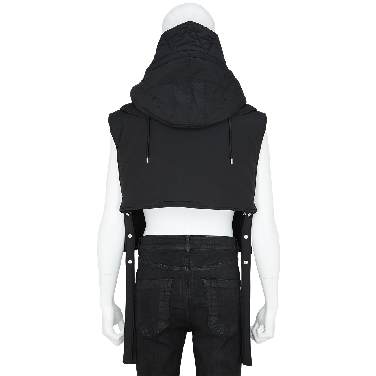 VEST WITH HOOD BLACK