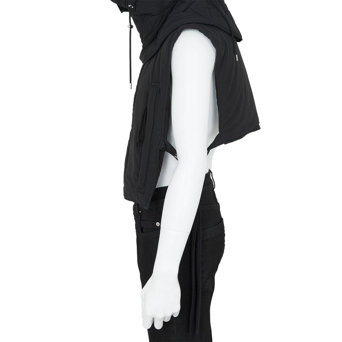 VEST WITH HOOD BLACK