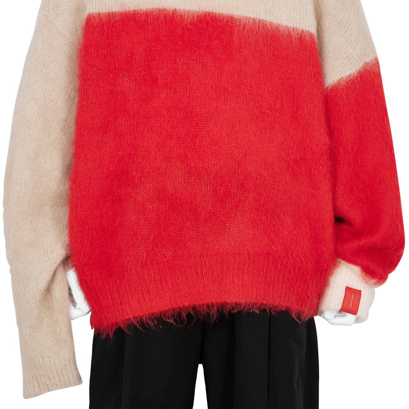 RED LABEL GRAFFITI MOHAIR KNIT BEIGE RED