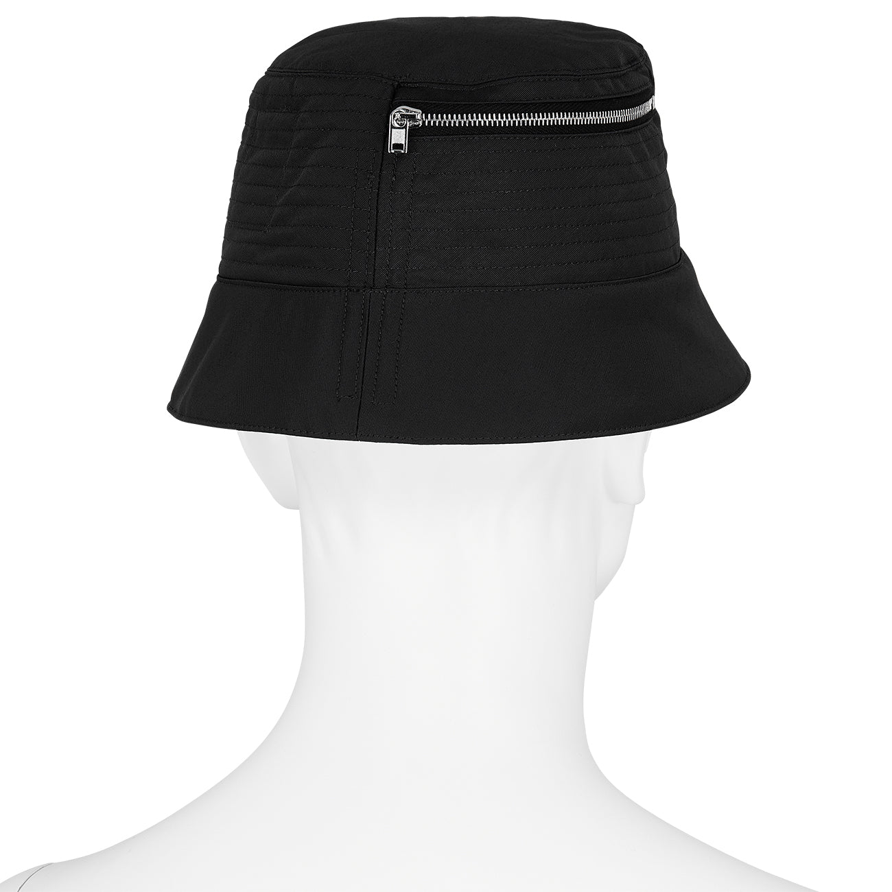 BUCKET HAT WITH ZIP BLACK