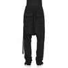 DRAWSTRINGS CARGO PANTS BLACK