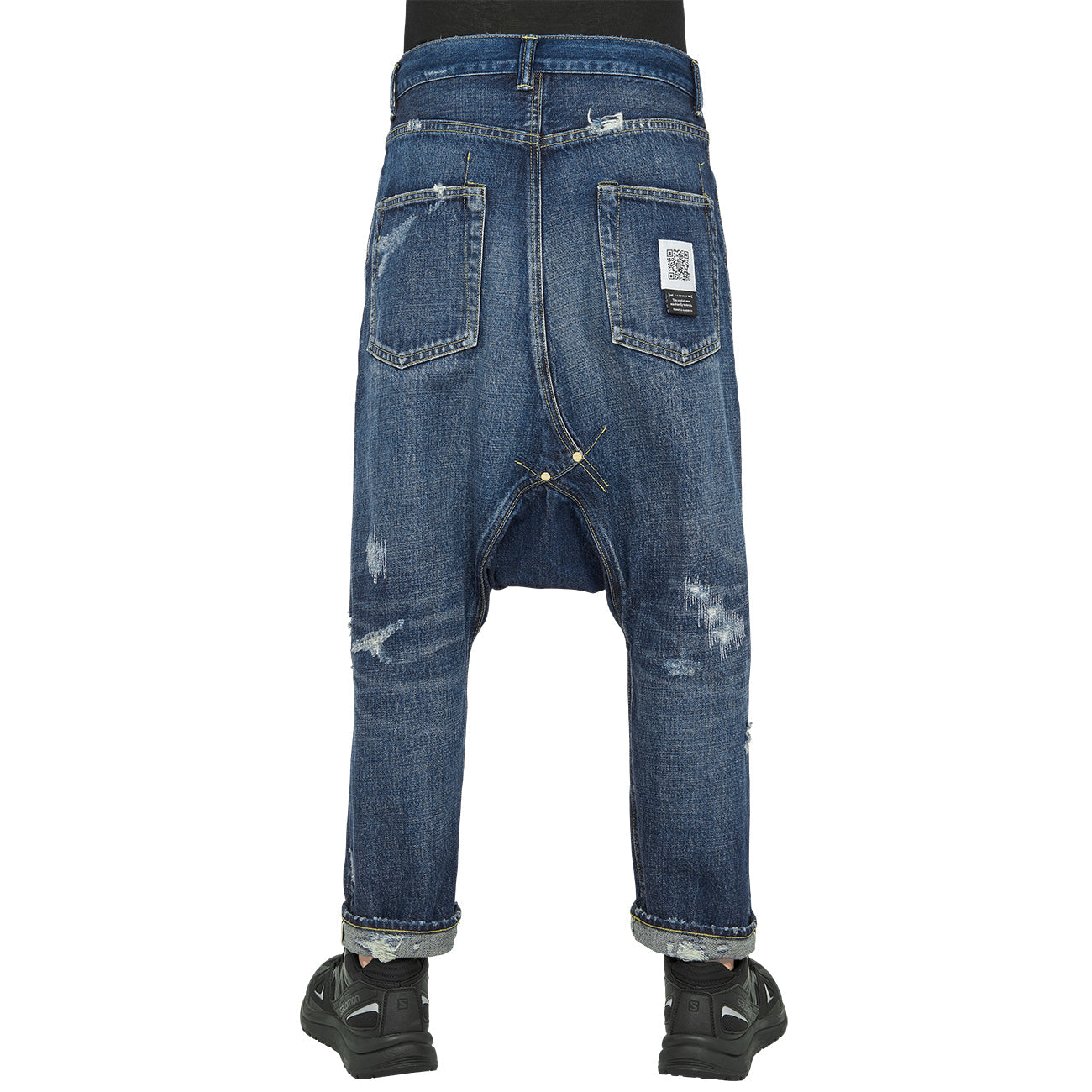 DAMAGED SARROUEL DENIM PANTS INDIGO