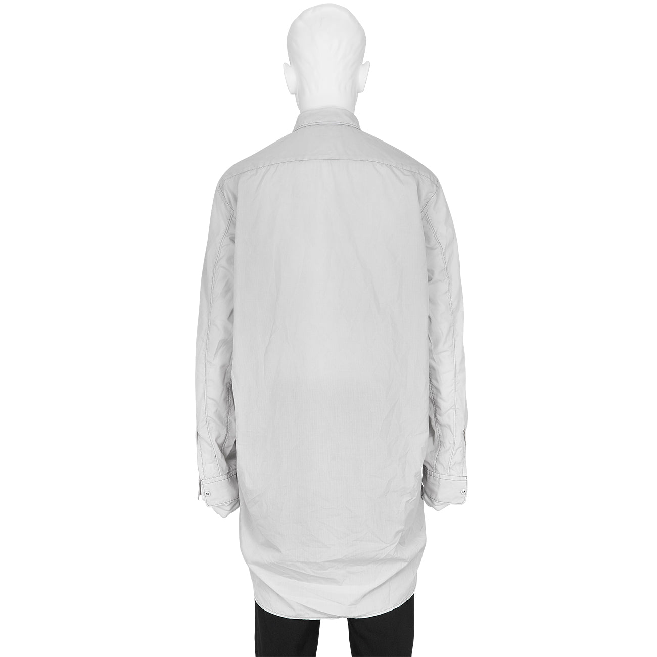 FULLING WOOL PANEL LONG SHIRT BLACK