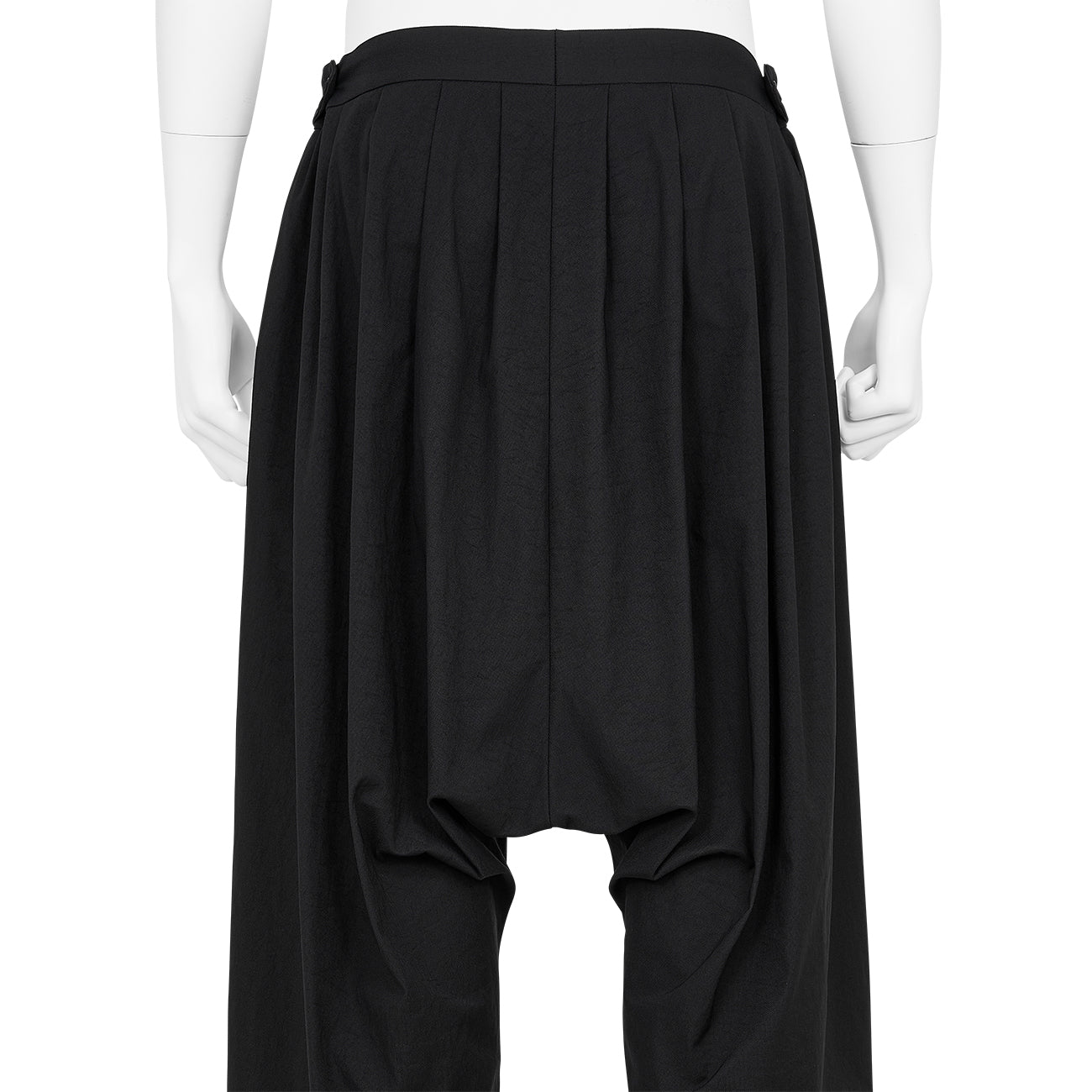 NYLON SARROUEL PANTS BLACK