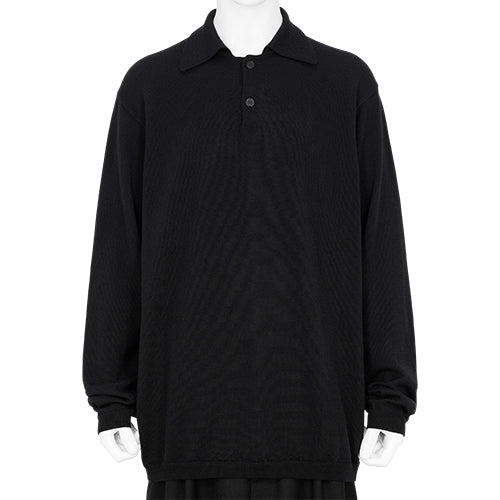 KNIT POLO BLACK