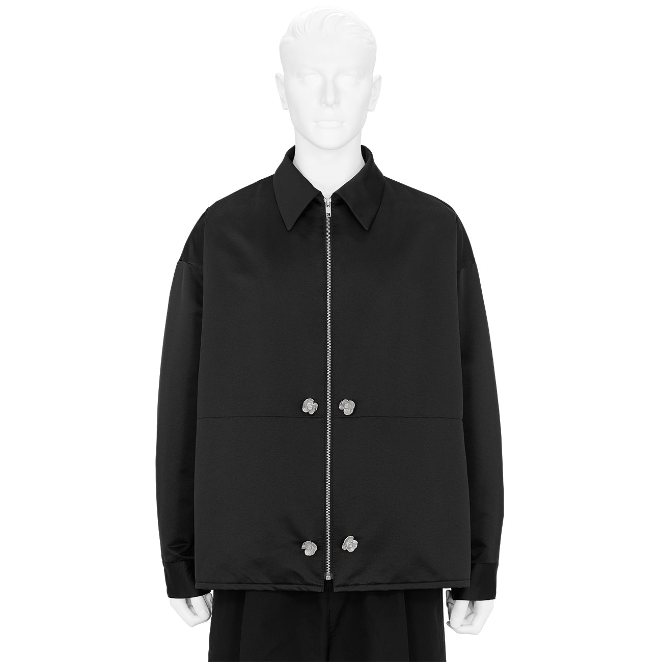 SOFU TESHIGAHARA PRINT SATIN SHIRT JACKET BLACK