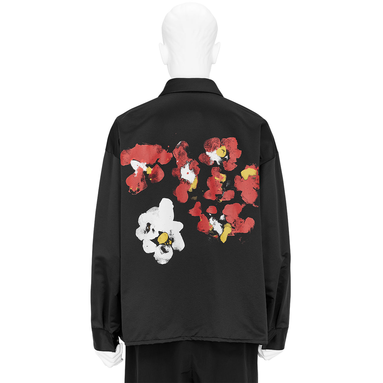 SOFU TESHIGAHARA PRINT SATIN SHIRT JACKET BLACK