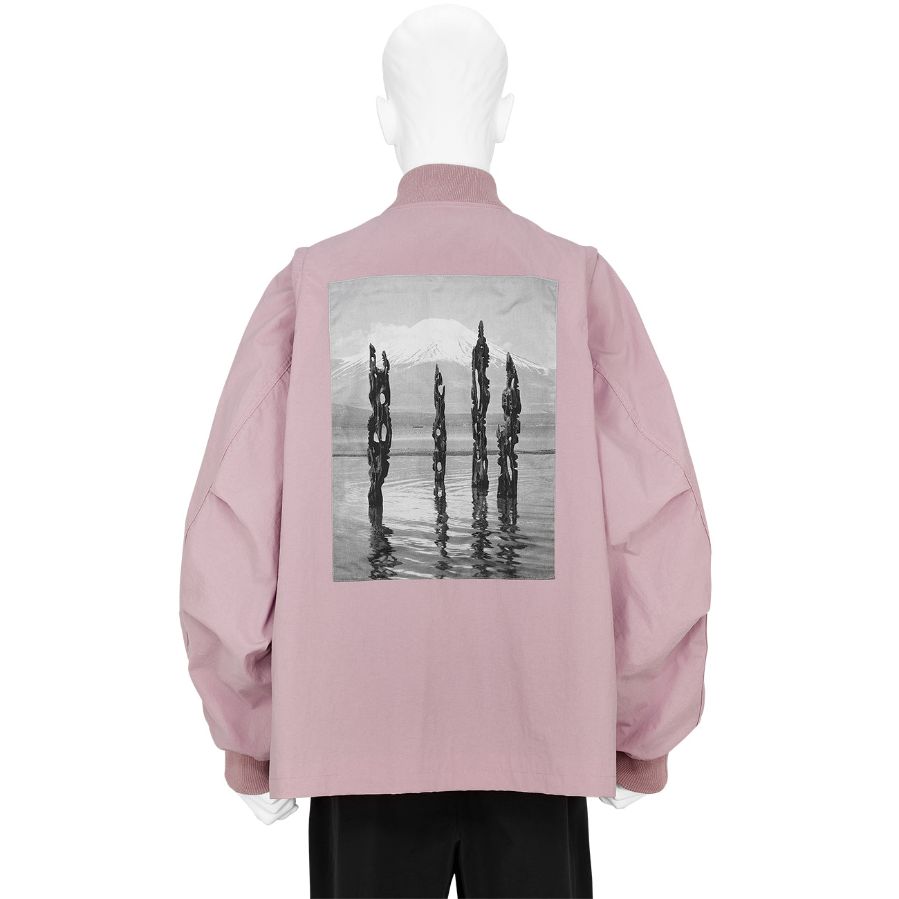 SOFU TESHIGAHARA DETACHABLE SLEEVE BOMBER JACKET PINK