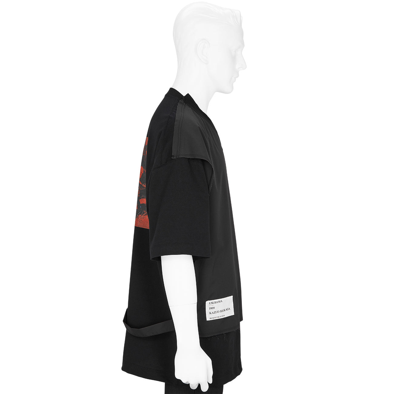 KAZUO SHIRAGA LAYER V NECK T-SHIRT BLACK