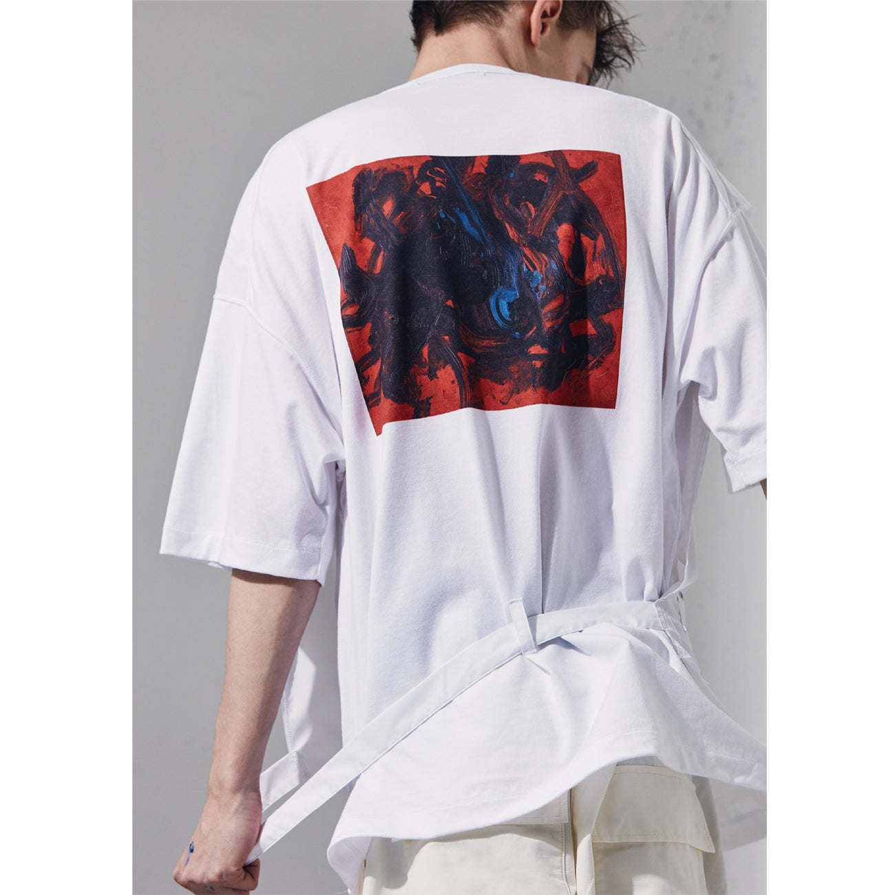KAZUO SHIRAGA LAYER V NECK T-SHIRT BLACK