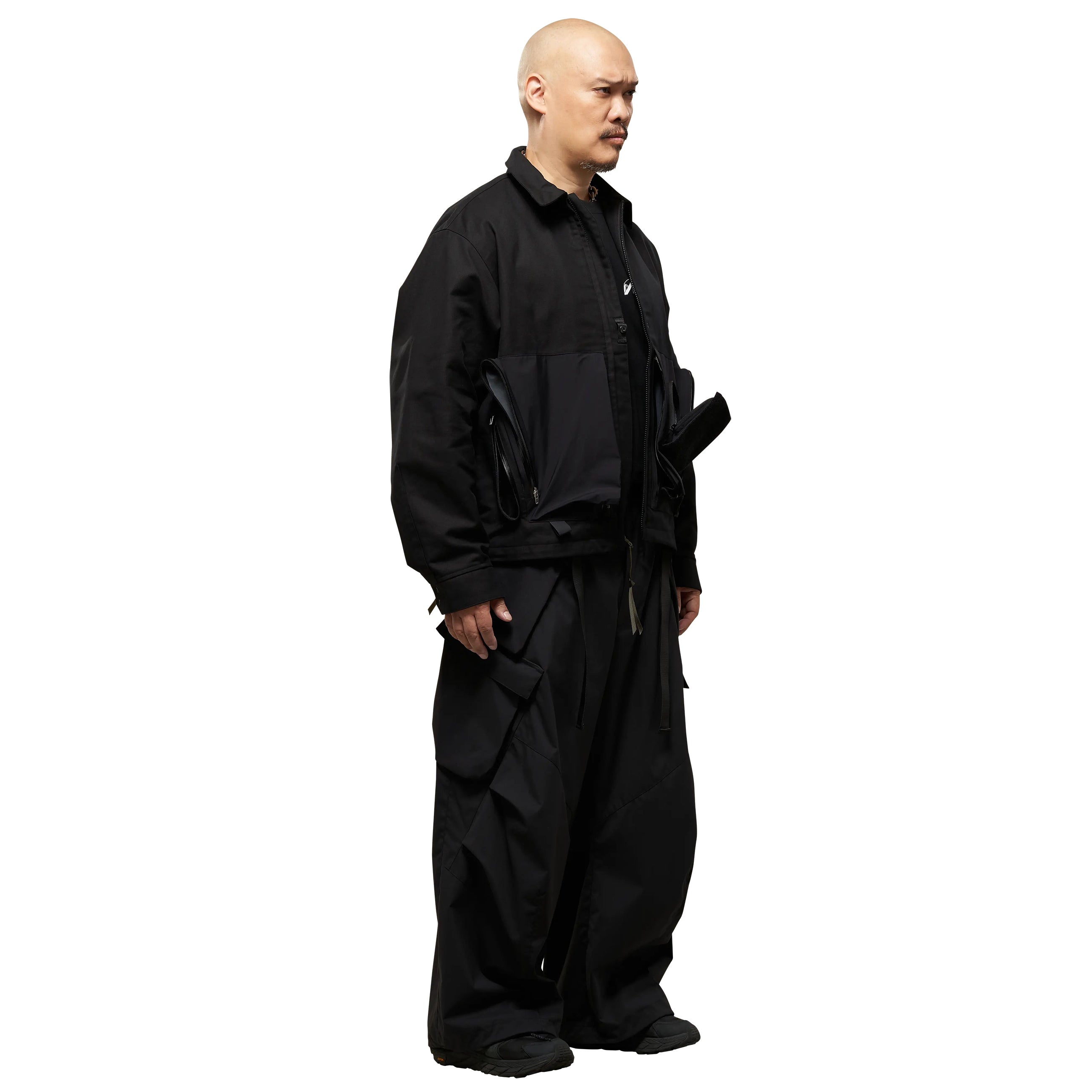 P56A-E ENCAPSULATED NYLON DOUBLE CARGO TROUSER BLACK