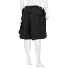 SP56A-M NYLON STRETCH DOUBLE CARGO SHORT PANT BLACK