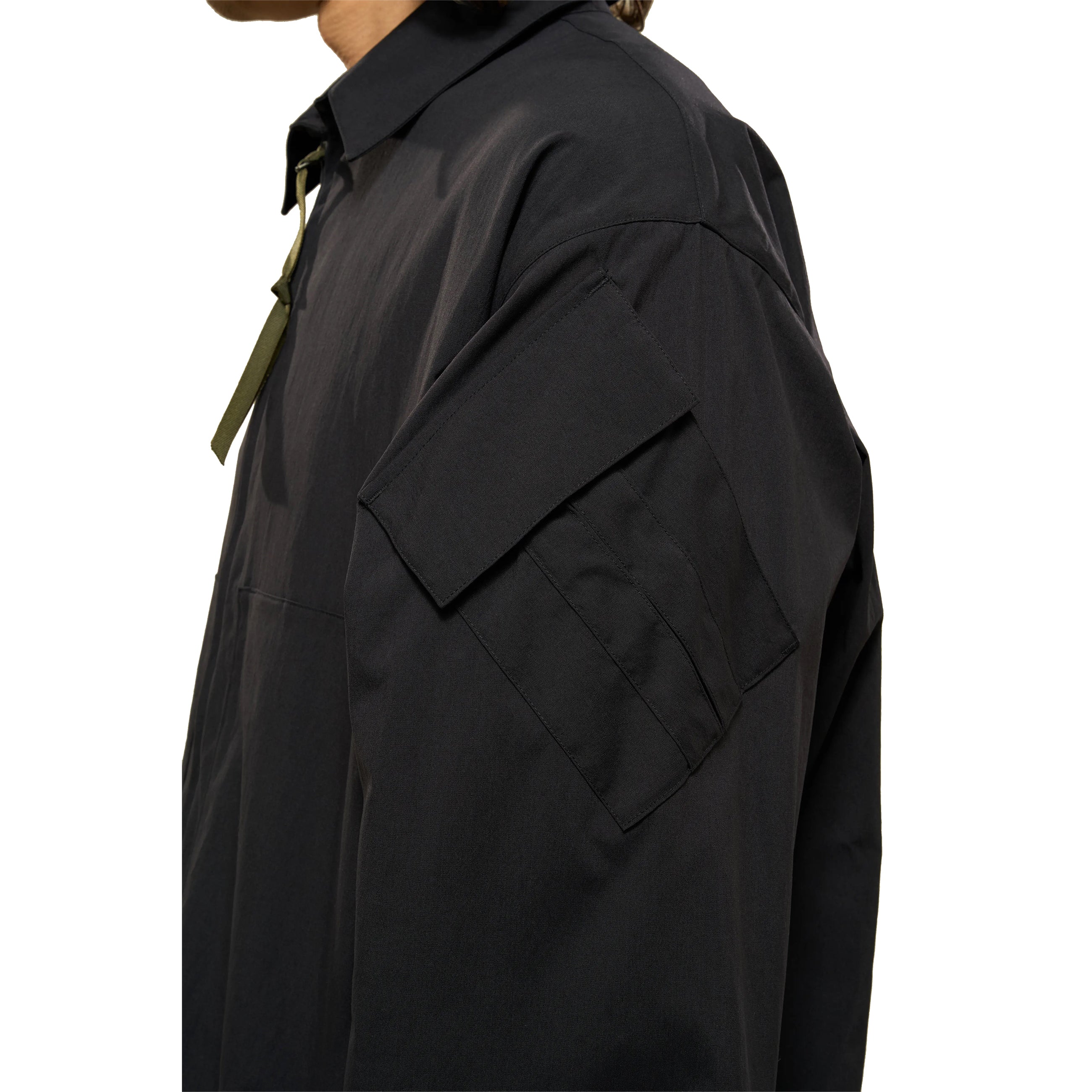 LA12-M NYLON STRETCH SHIRT JACKET BLACK