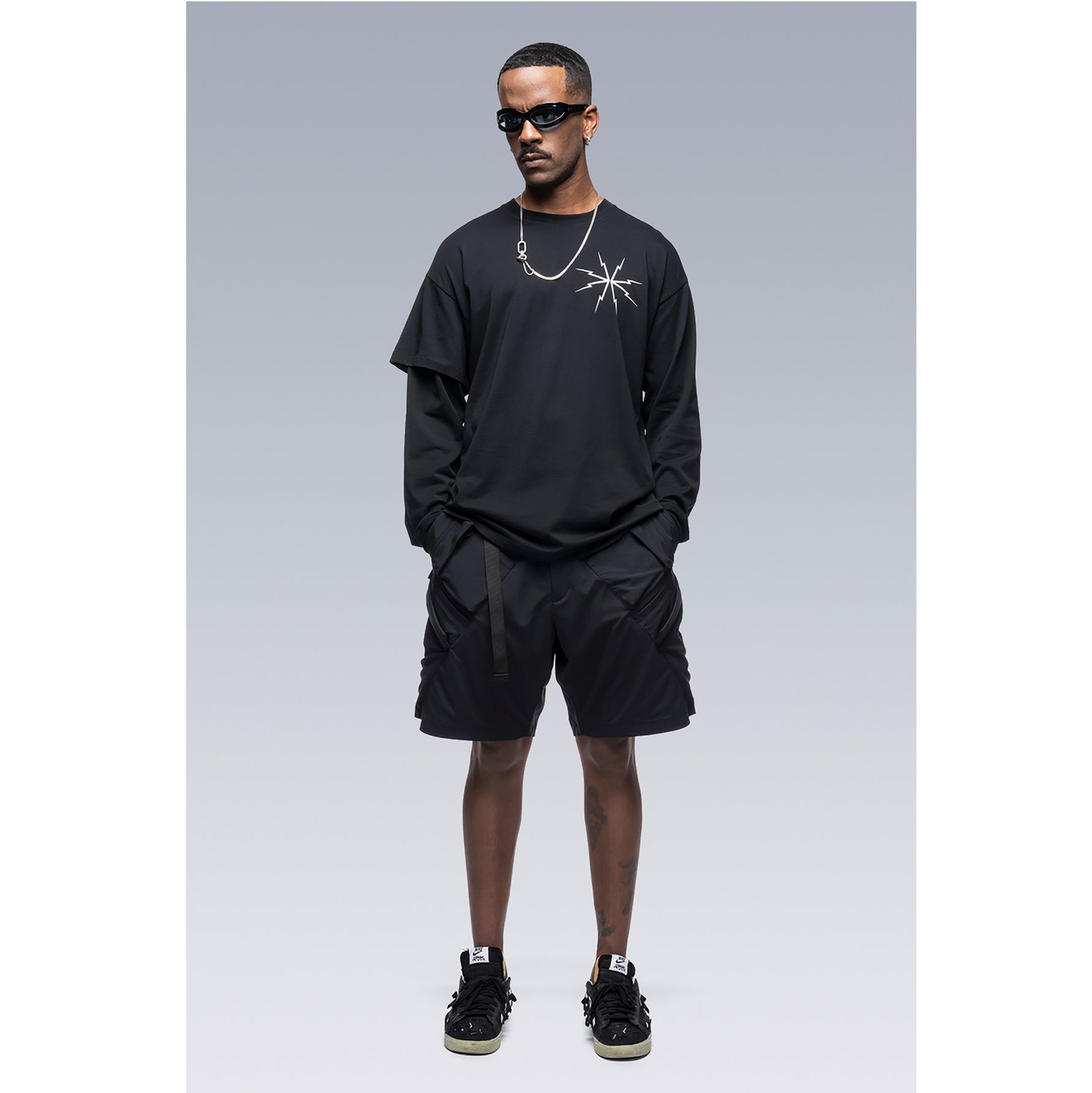 SP29-M NYLON STRETCH BDU SHORT PANTS BLACK