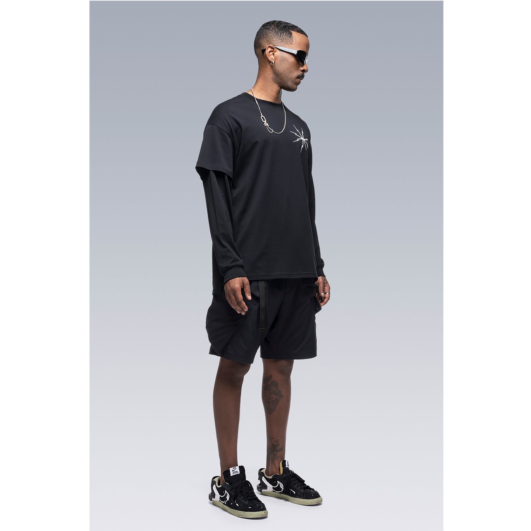 SP29-M NYLON STRETCH BDU SHORT PANTS BLACK