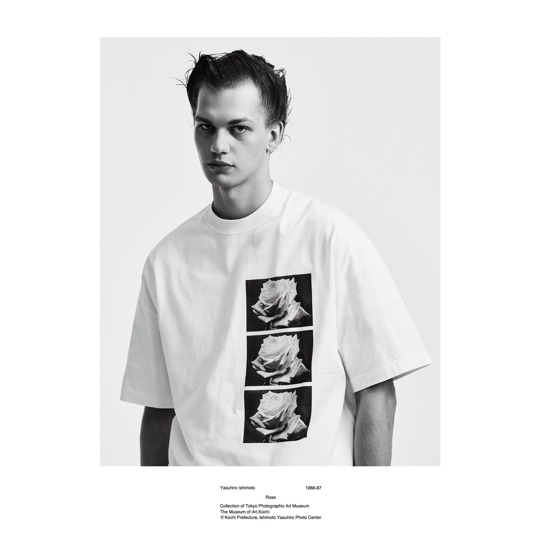 Yasuhiro Ishimoto ROSE PRINT TEE BLACK