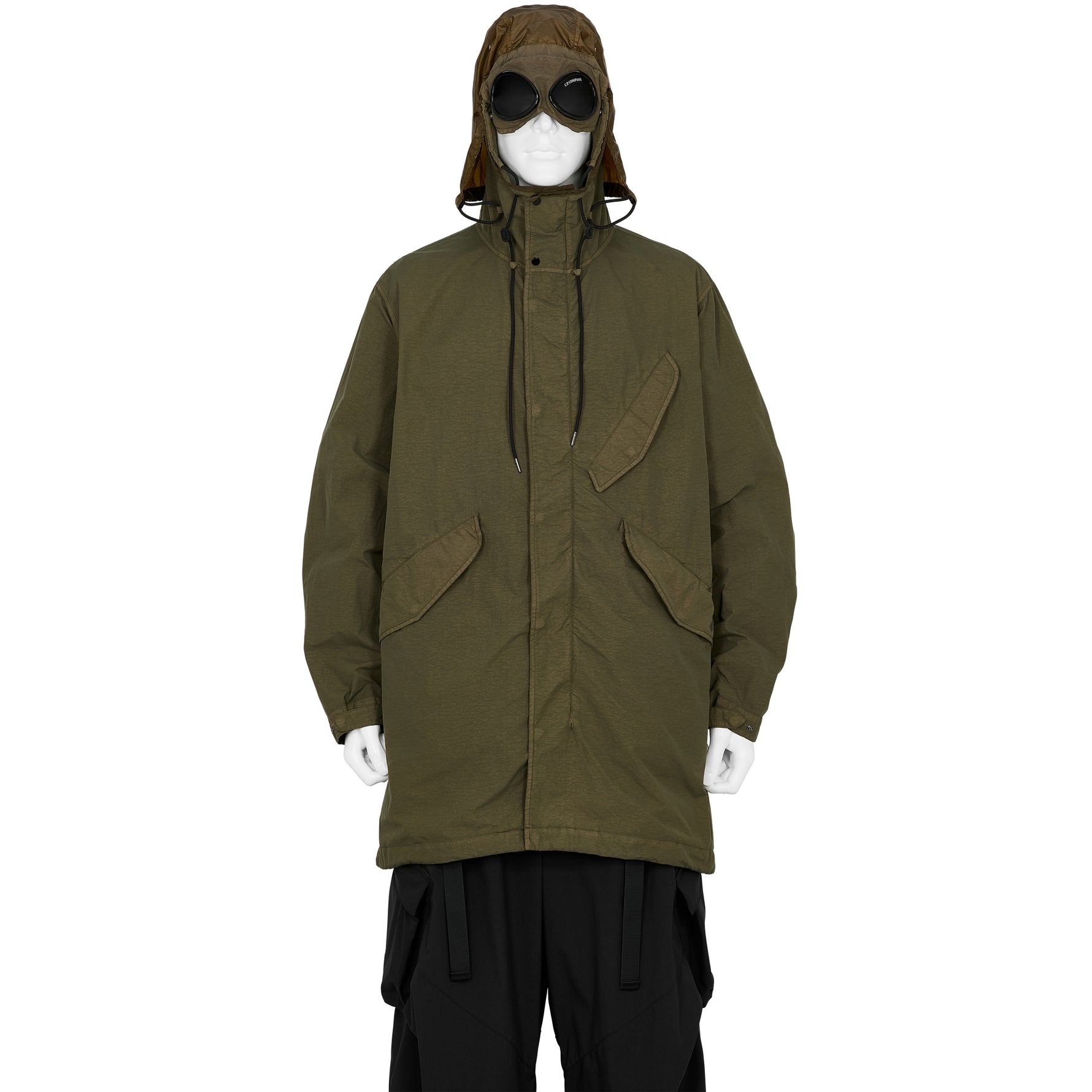 FLATT NYLON GOGGLE FISHTAIL PARKA MILITARY GREEN