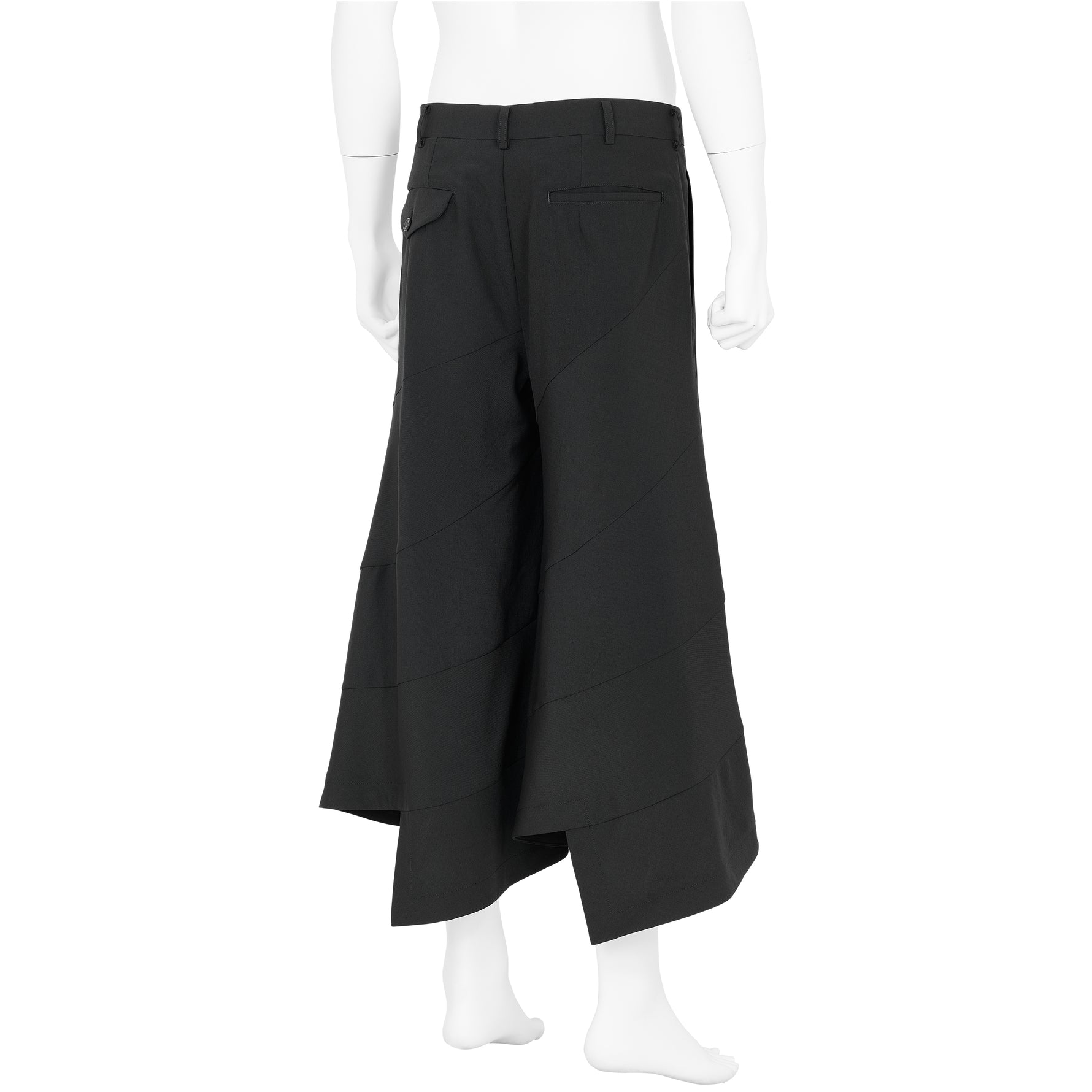 DIAGONAL PANEL PANTS BLACK
