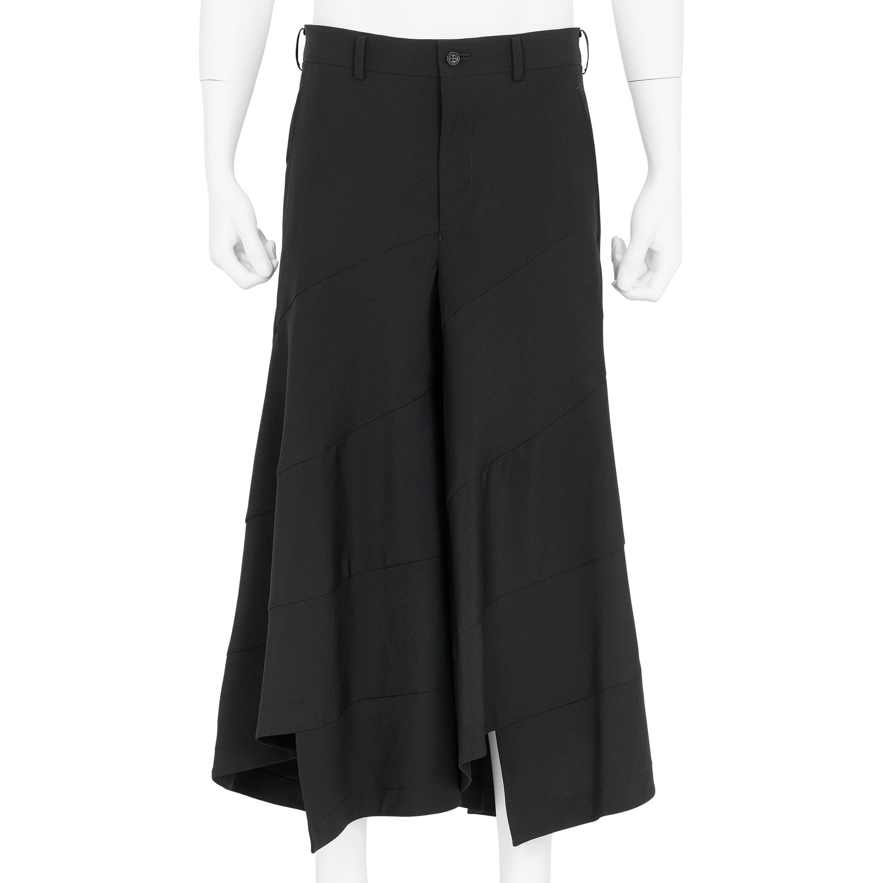 DIAGONAL PANEL PANTS BLACK