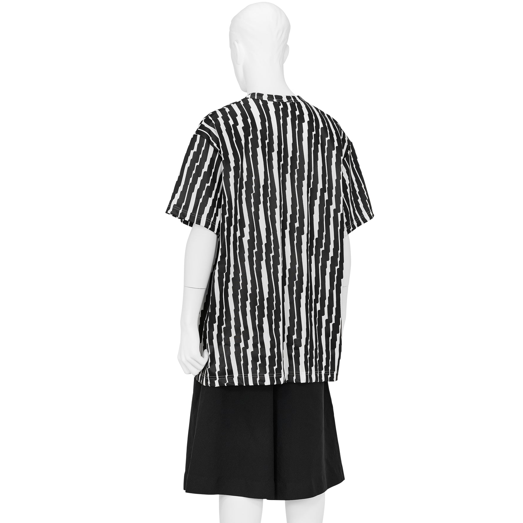 POLYESTER PRINT TEE SHIRT WHITE BLACK