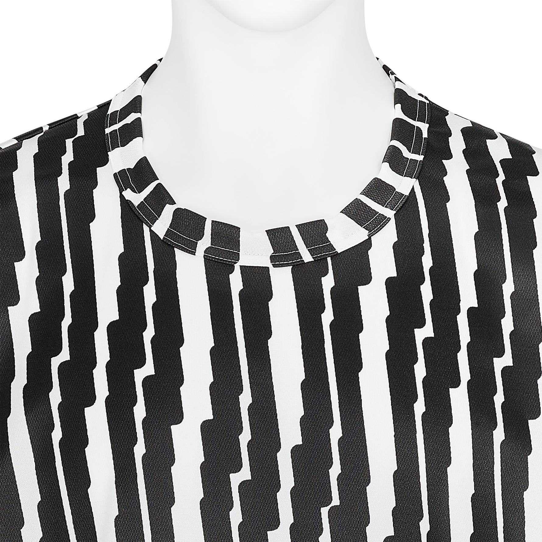 POLYESTER PRINT TEE SHIRT WHITE BLACK