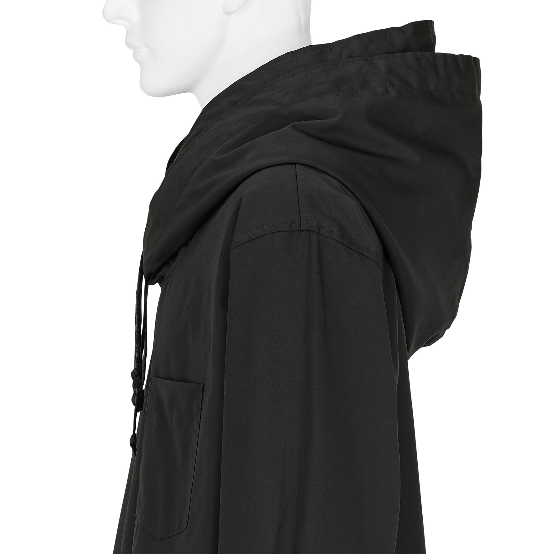 DOUBLE LAYERED HOOD SHIRT BLACK