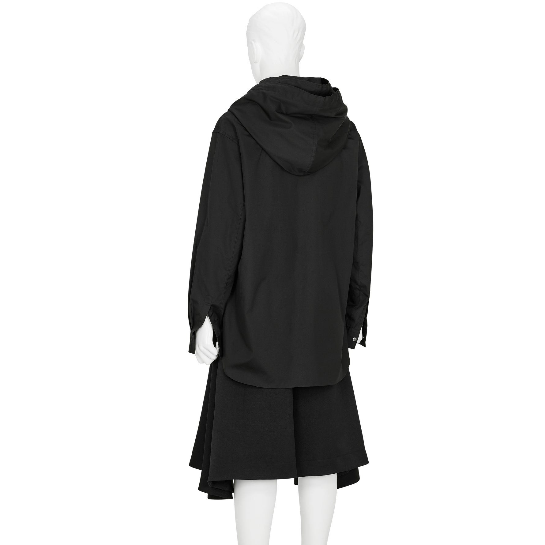 DOUBLE LAYERED HOOD SHIRT BLACK