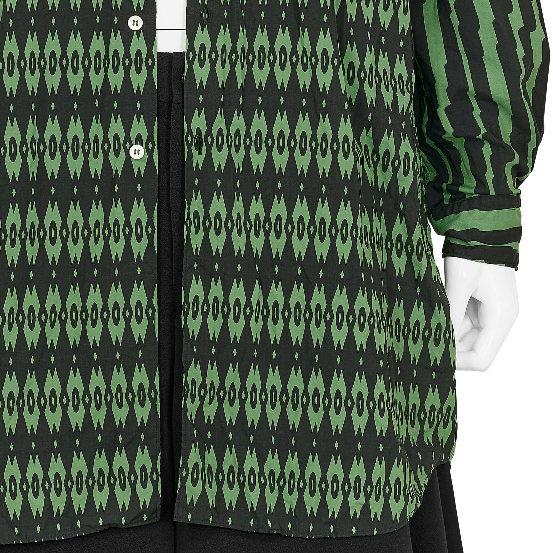 POLYESTER SHIRT WITH HOOD GREEN