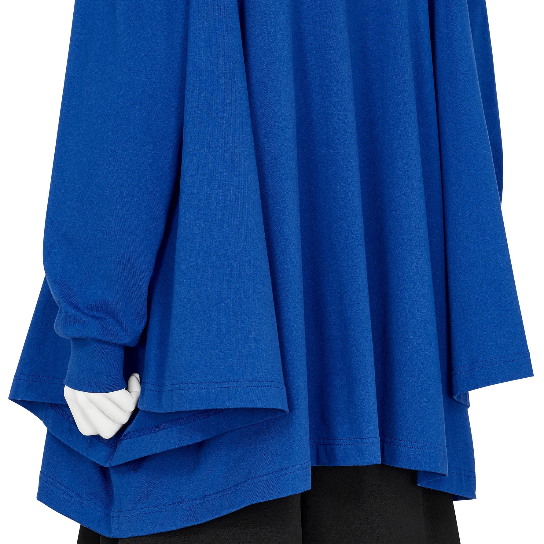 COTTON L/S TEE SHIRT WITH HOOD BLUE