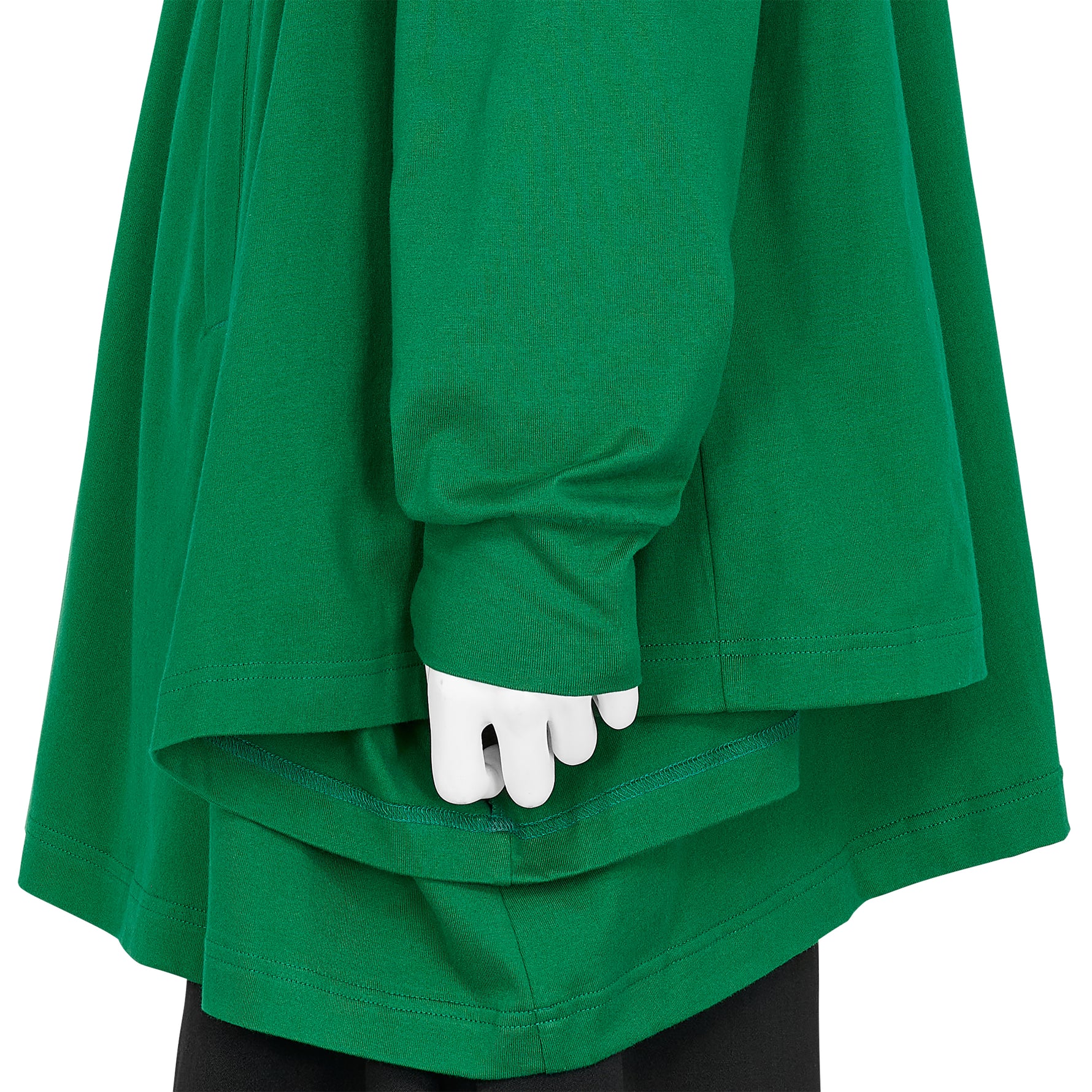 COTTON L/S TEE SHIRT WITH HOOD GREEN
