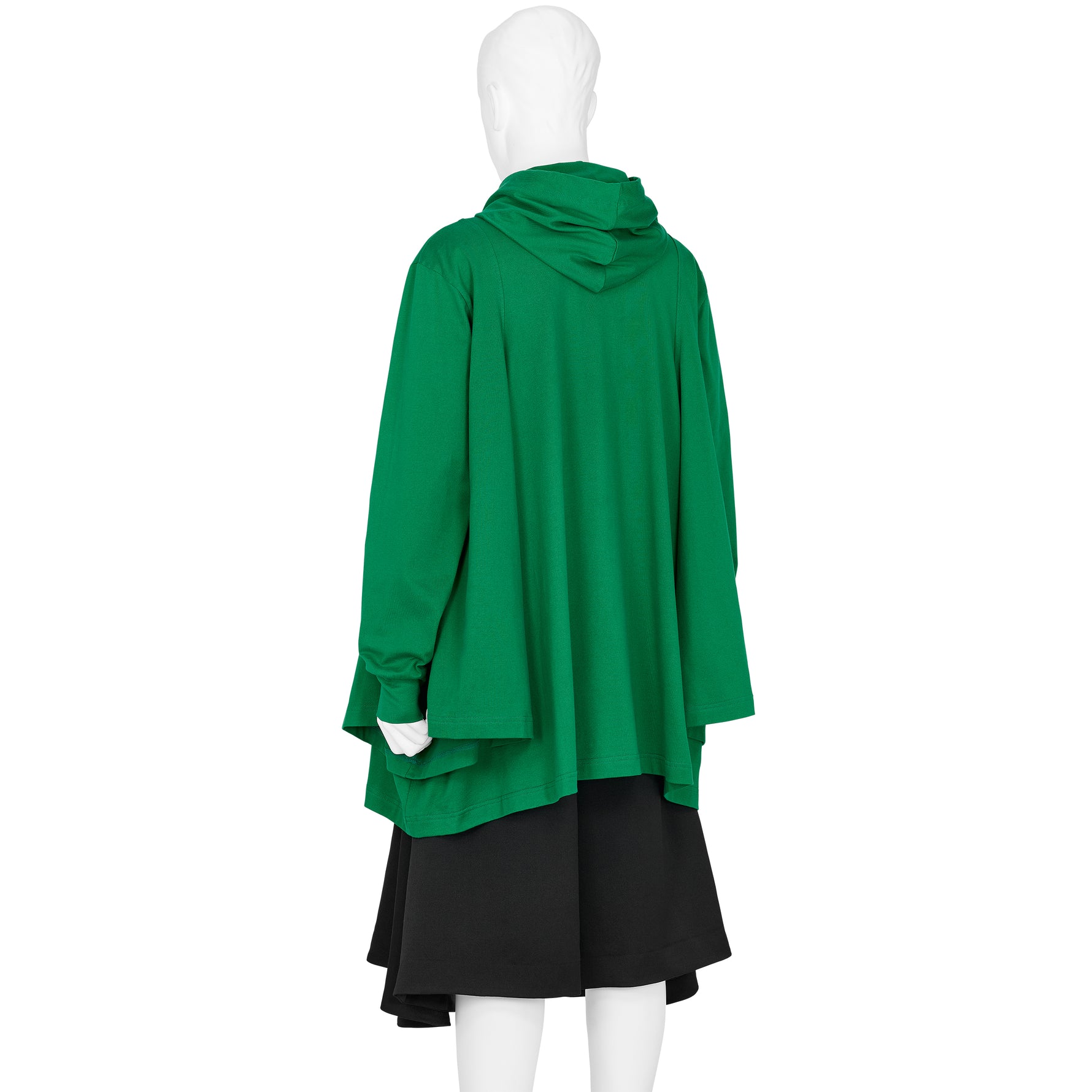 COTTON L/S TEE SHIRT WITH HOOD GREEN