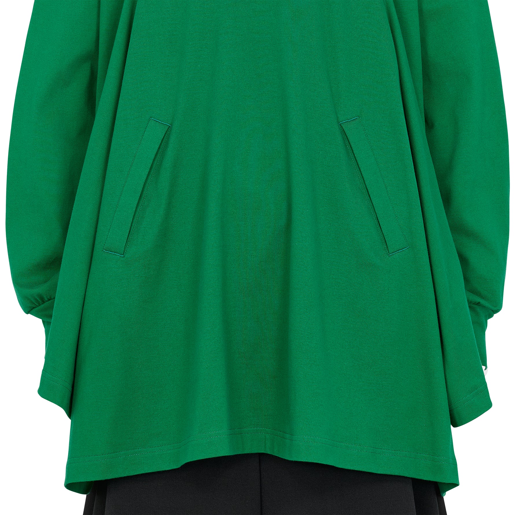 COTTON L/S TEE SHIRT WITH HOOD GREEN