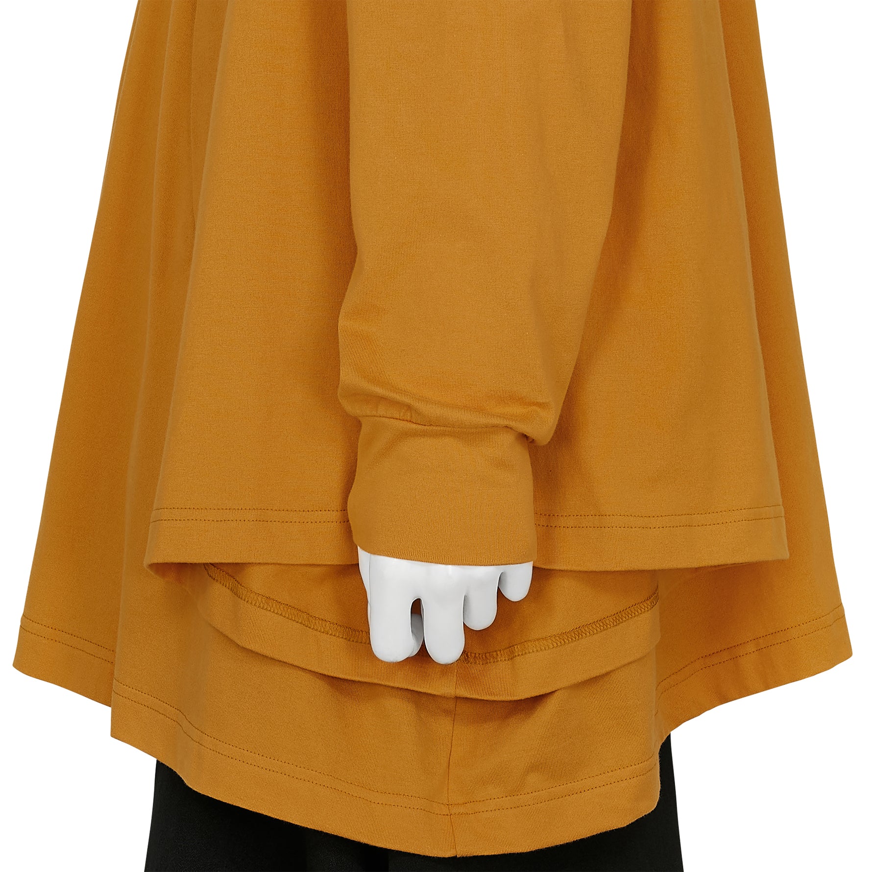 COTTON L/S TEE SHIRT WITH HOOD ORANGE