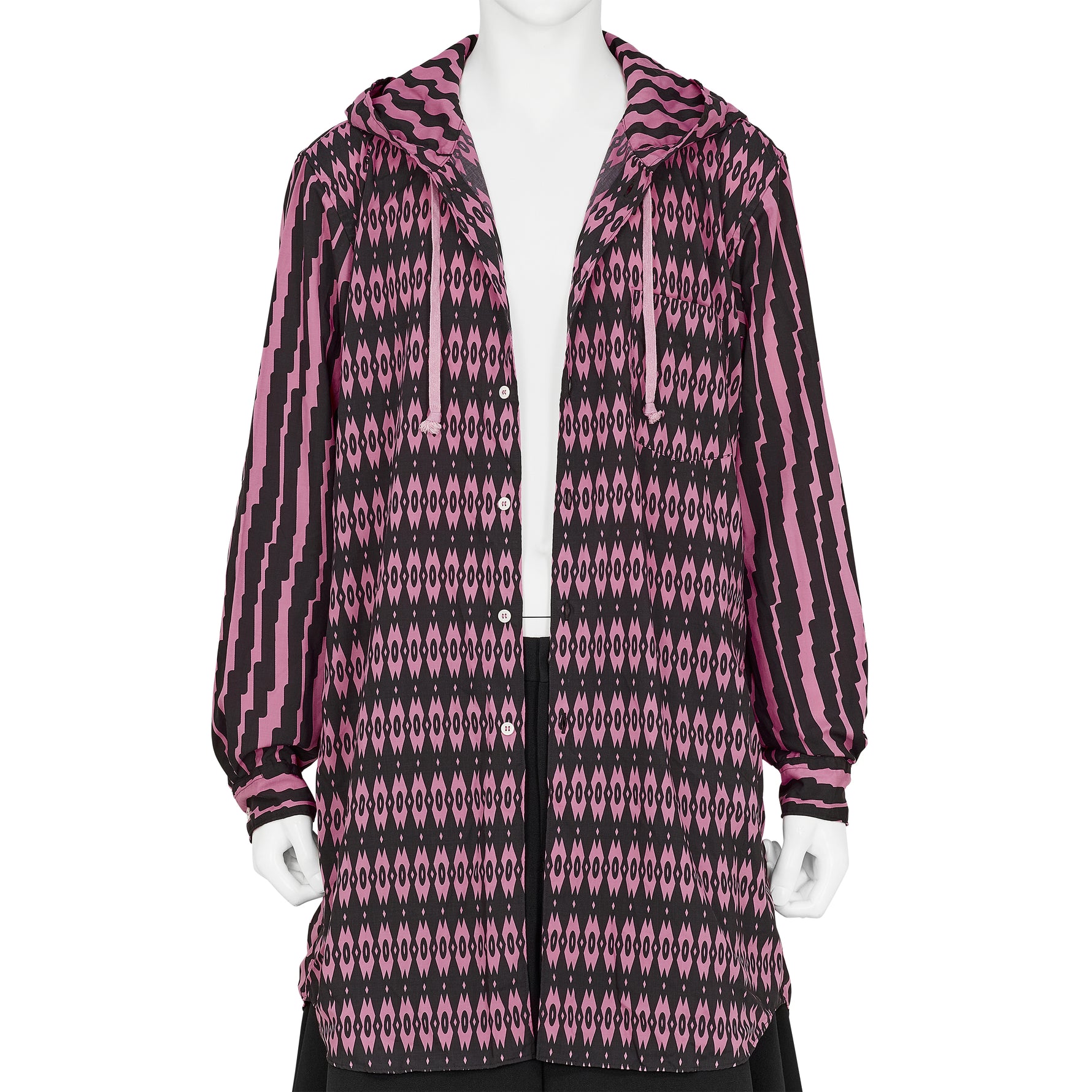 POLYESTER SHIRT WITH HOOD PINK