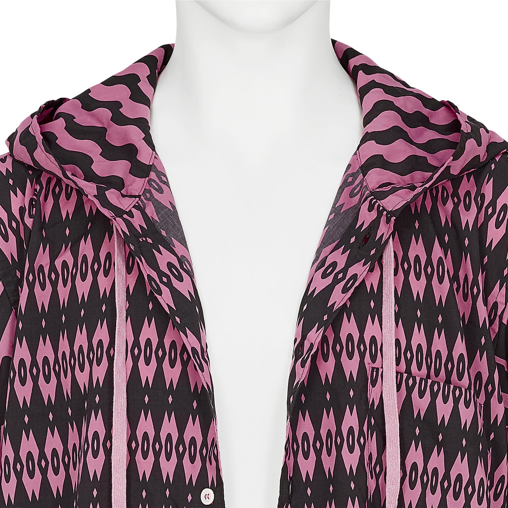 POLYESTER SHIRT WITH HOOD PINK