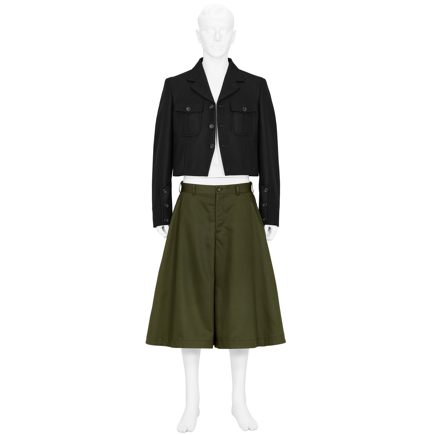 COAT WITH DETACHABLE PARTS BLACK
