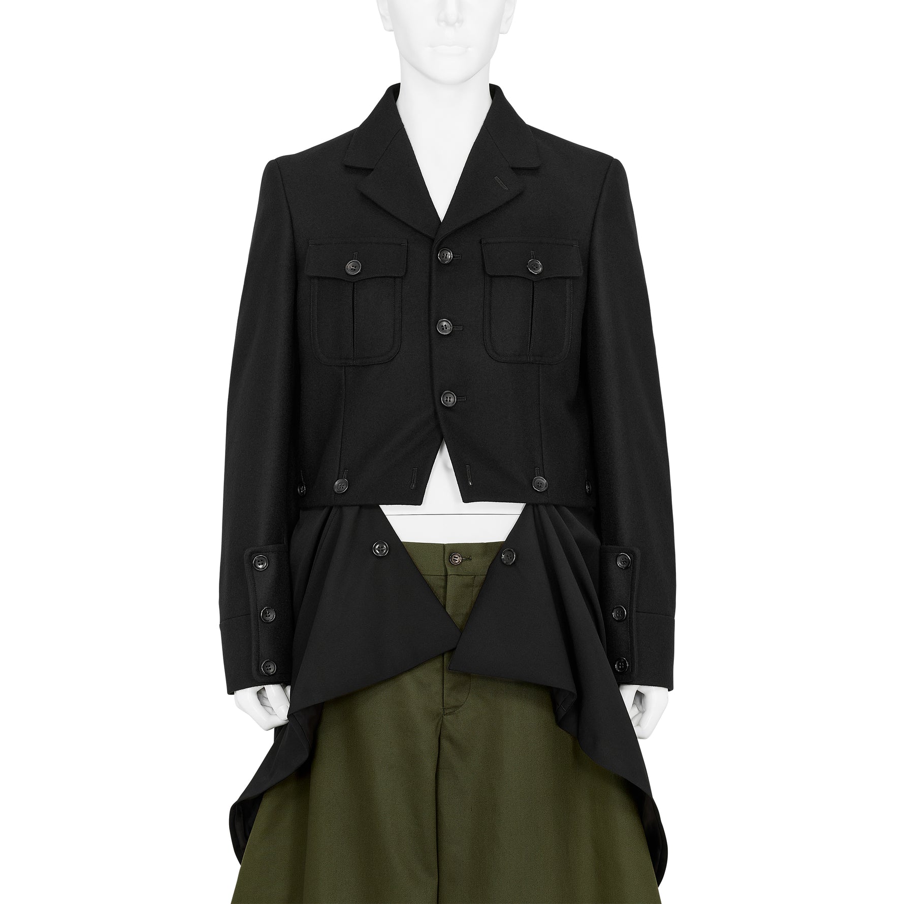 COAT WITH DETACHABLE PARTS BLACK