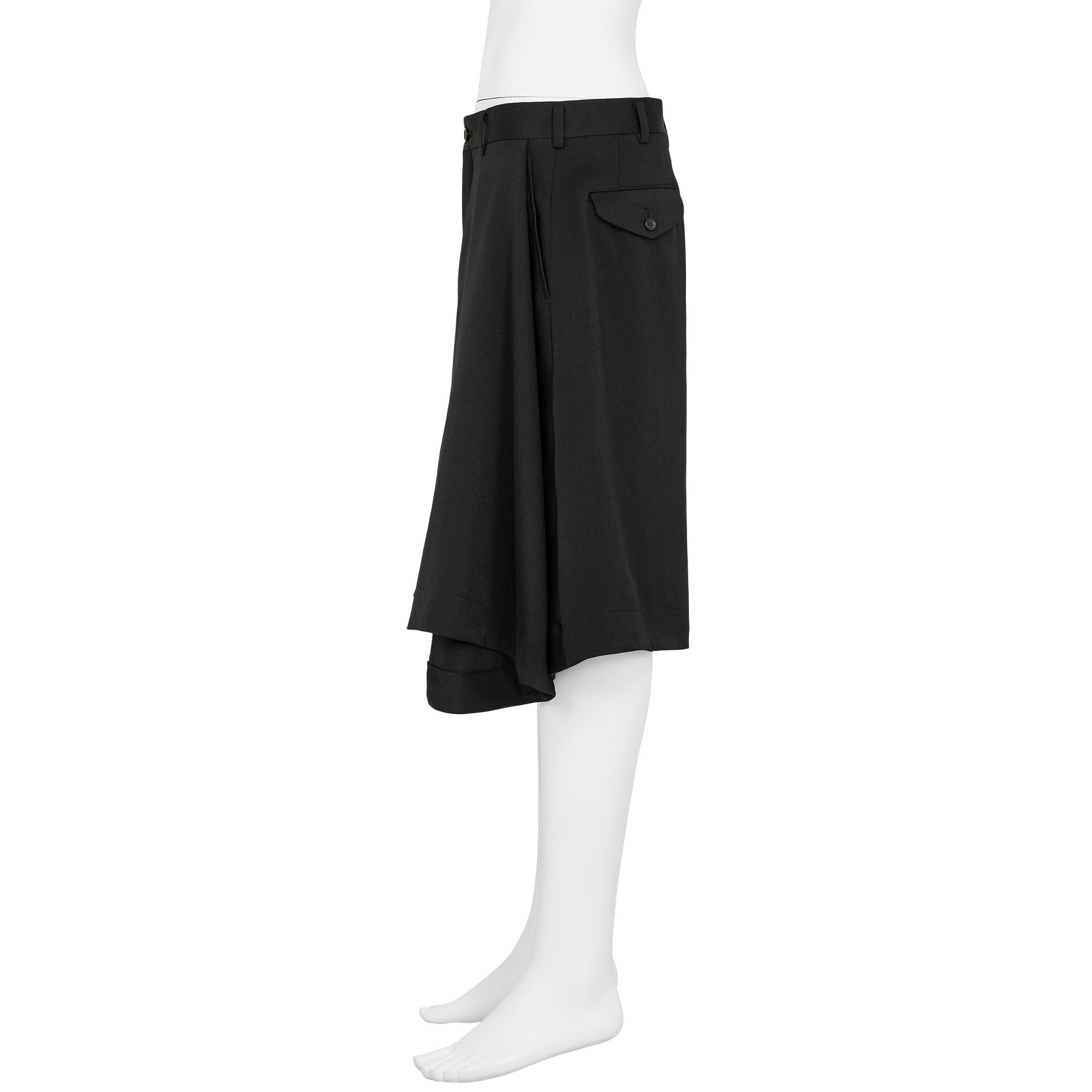 WOOL SATIN SHORTS BLACK