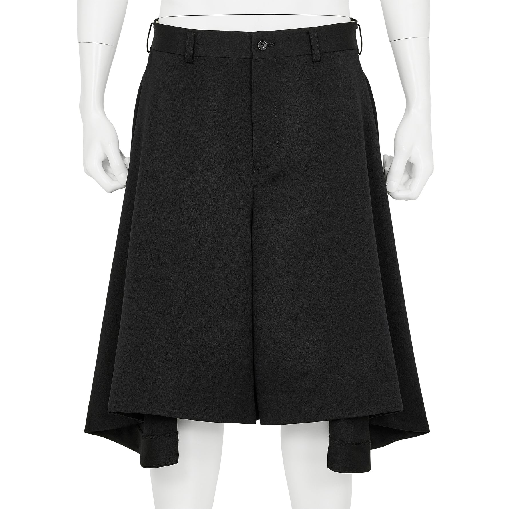 WOOL SATIN SHORTS BLACK