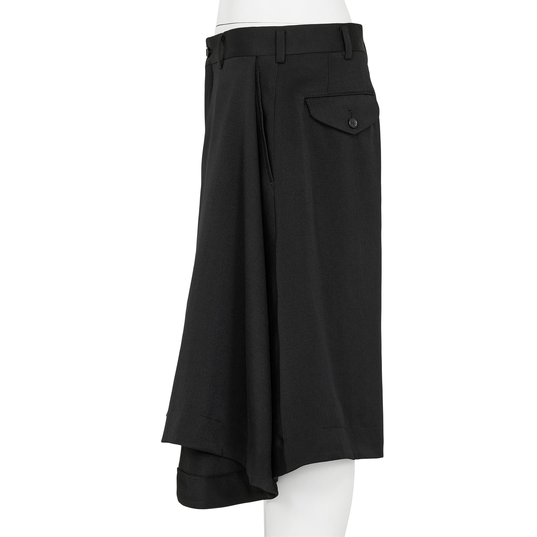 WOOL SATIN SHORTS BLACK
