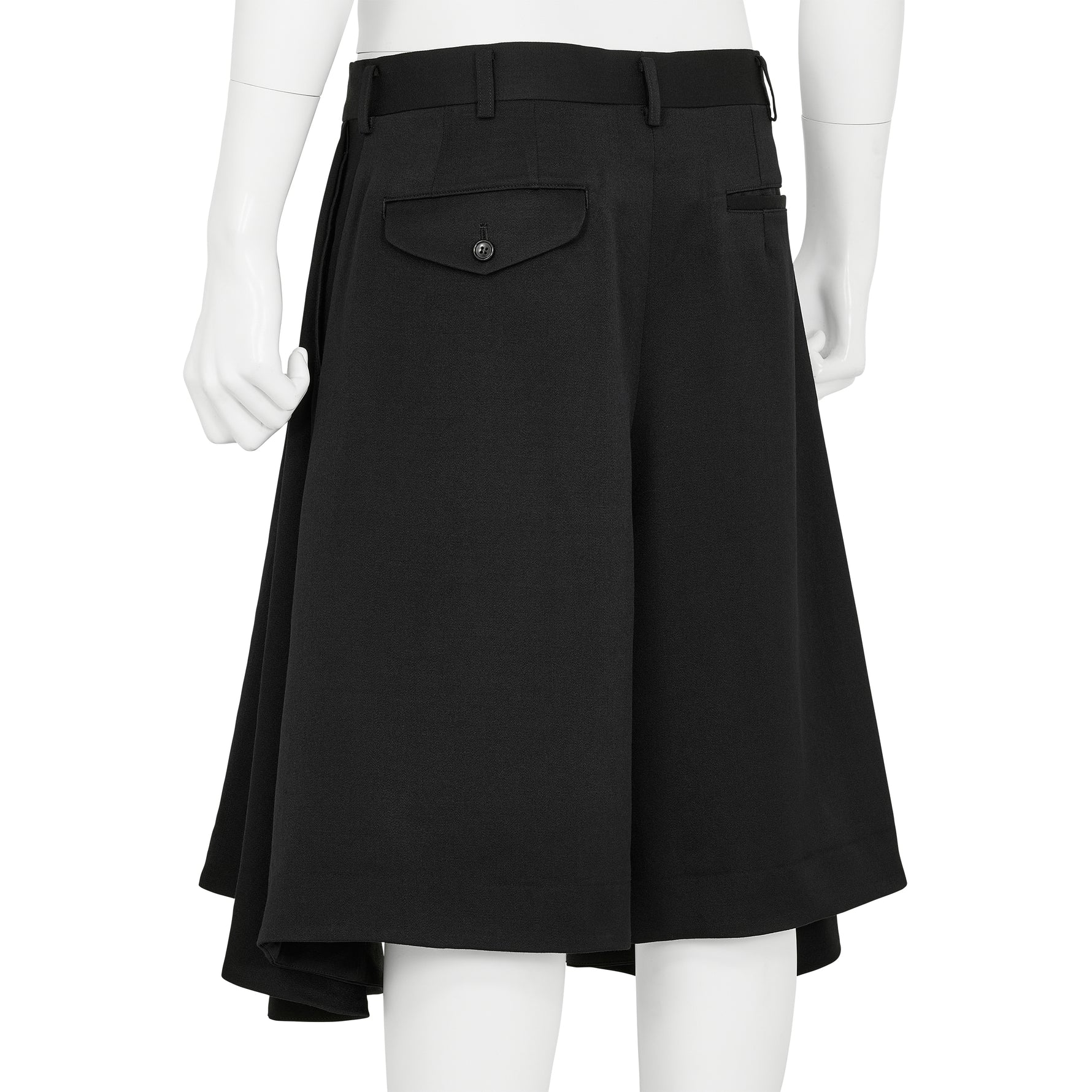 WOOL SATIN SHORTS BLACK