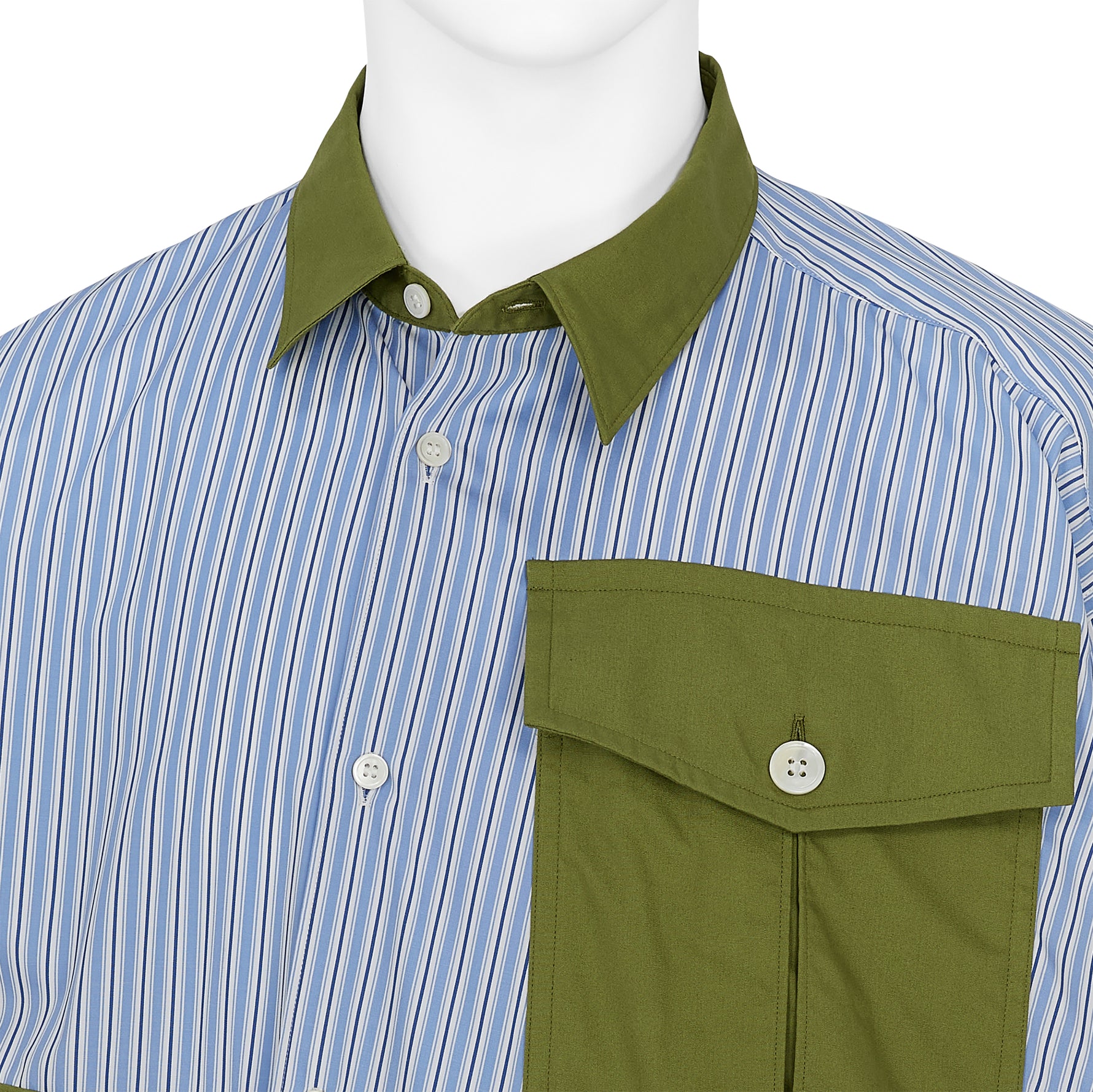 STRIPE TWIST SHIRT WITH POCKET BLUE